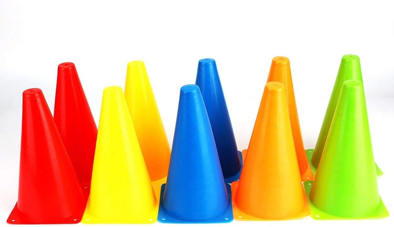 Fasmov 30 Pack Plastic Training Cones, 9 Inches Traffic Cones Indoor Outdoor Sports Agility Cones Soccer Flexible Cone Sets for Soccer, Skating, Drills, Football, Basketball, Assorted Colors - Image 4